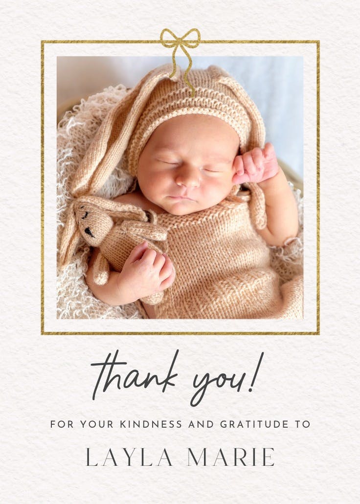 No better gift - baby shower thank you card